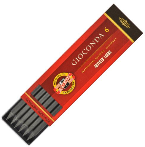 Koh-I-Noor Gioconda 4865 2B 5,6 mm, Set mit 6 Minen für Künstler Zeichnung