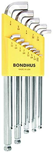 Bondhus, SBLX13B BRITEGUARD Stubby BALLEND HEX Key Set 0.050-3/8, 16737