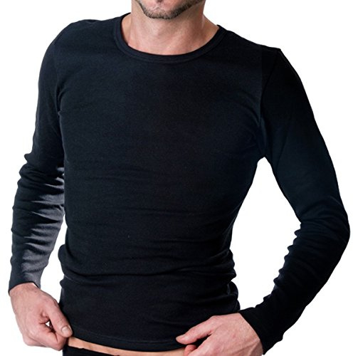 HERMKO 3640 Herren Langarm Shirt aus 100% Bio-Baumwolle, Long-Sleeved Underwear for Men Männer Unterhemd mit Langen Armen