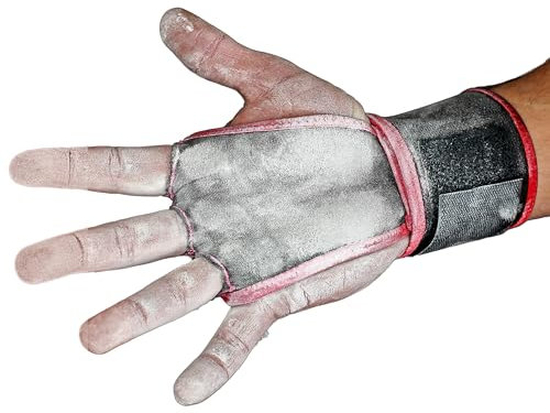 JerkFit WODies 2 in 1 Handgelenkbandage und Handflächenschutz (Rot, M)