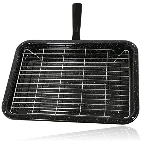 Spares2go Small Grill Pan, Rack & Detachable Handle for Lamona Oven Cookers
