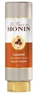 Monin Sauce Karamell (1 x 0,5l) - für Getränke - Desserts - Kaffeearoma - hochwertige Rezeptur - Dessert - Komplement