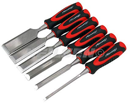 6 Piece Wood Chisel Set with Holder 6-38 mm - Pound Thru Long Handles