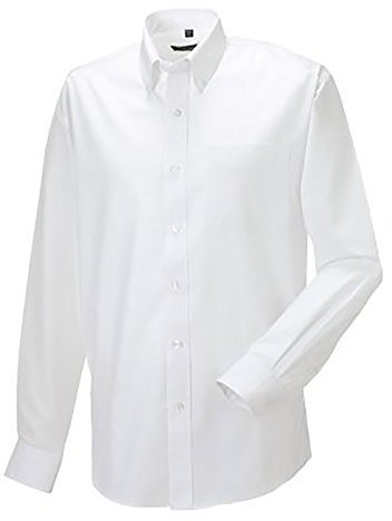 Russell Collection Mens Long Sleeve Easy Care Oxford Shirt (18inch) (White)