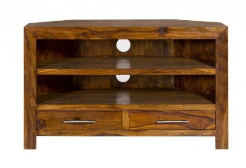 Cube Petite Sheesham corner TV Cabinet (Oaklands Furniture)