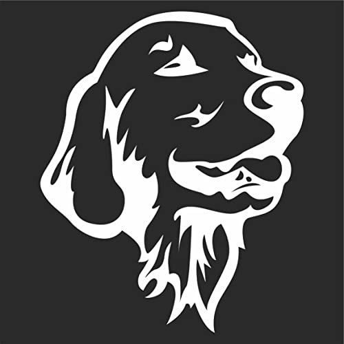 INDIGOS UG Aufkleber - Autoaufkleber - JDM - Die Cut - Golden Retriever Decal Auto Window Laptop Sticker - weiß - 88mmx109mm
