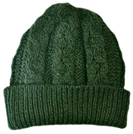 Aran Crafts Merino Damen-Wollmütze, armeegrün