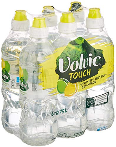 Volvic Touch Zitronen-Limetten-Geschmack – Erfrischungsgetränk aus natürlichem Mineralwasser Volvic mit Zitronen-Limetten-Geschmack – 6 x 0,75 l