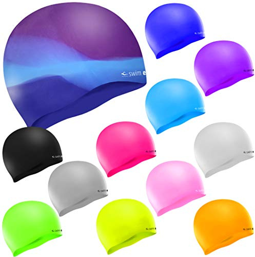 SWIM ELITE Badekappe Flat Seamless Silicone Swimming Cap (Black)