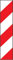 LEMAX® Alu-Schild Warnbake Warnmarkierung rot/weiß, linksweisend, 705x141mm, reflektierend, Warnschild aus Alu Blech, Reflektor weiß/rot