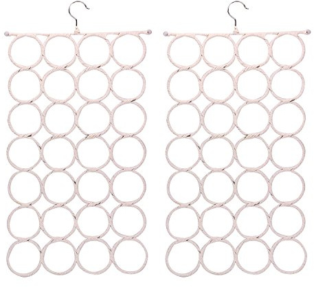Tosnail 2-pack scarfhängare hållare organiserare utrymmesbesparande för slips, bälte, halsdukar, strumpor – vit