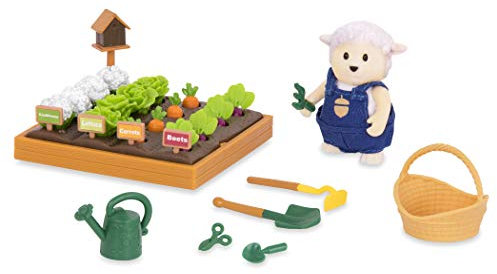 Li’l Woodzeez – Ensemble de Jardin – Jouets de 31 pièces avec Figurine Animal et Accessoires de Jardinage – Mini-poupées et Sets de Jeu – Enfants de 3 Ans et Plus, Gris