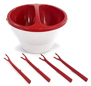 TUPPERWARE Allegra 1 L blanc rouge fondue au chocolat micro-onde