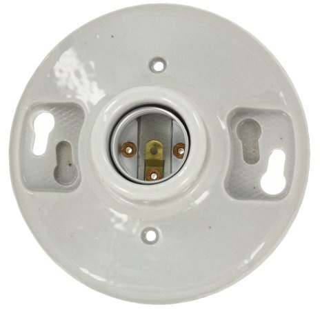 Leviton One-Piece Glazed Porcelain Outlet Box Mount, Aluminum, 49875, White