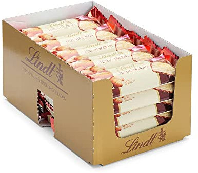 Lindt Schokolade Marzipan Riegel | 25 x 50 g Riegel im Thekendisplay | 1250 g | Pures Marzipan umhüllt von dunkler Schokolade | Schokoriegel | Schokoladen Großpackung | Schokoladengeschenk