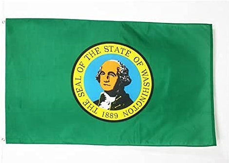 AZ FLAG - Flagge Washington - 150x90 cm - Bundesstaat Washington Fahne 100% Polyester mit Messing-Ösen - 110g