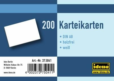 600 (3x 200) Karteikarten DIN A8 / blanko/weiß