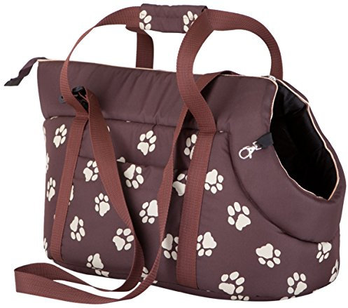 DOGGY Hobbydog TORBWL1 Hundetasche Tragetasche Katzentasche mit Pfoten, Größe 32 x 30 x 50 cm, braun