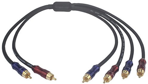 VKheroKV RCA Stereo Plug Male to Dual RCA Plug Male Audio Splitter Cable - Gold Plated / 4n OFC Pure Copper Wire (1.5FT(50CM))