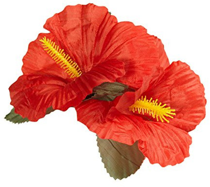 Hawaii Haarspange rot Hibiskus Haarschmuck Hula Blumen Kopfschmuck Strandparty Hibiskusblume Hibiskusblüte Aloha Haarclip Sommerparty Blumenhaarschmuck Honolulu Haar Schmuck Blumenschmuck Accessoires Sommer Mottoparty Accessoires Karneval Kostüm Zubehör
