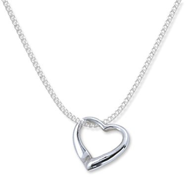 Heather Needham Sterling Silver Floating Heart Necklace on 16/41cm silver chain - HEART SIZE: 10mm SOLID SILVER - NOT PLATED. Gift Boxed 8029/16