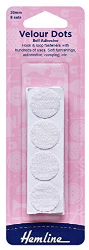 Hemline Self Adhesive Velour Dots - White