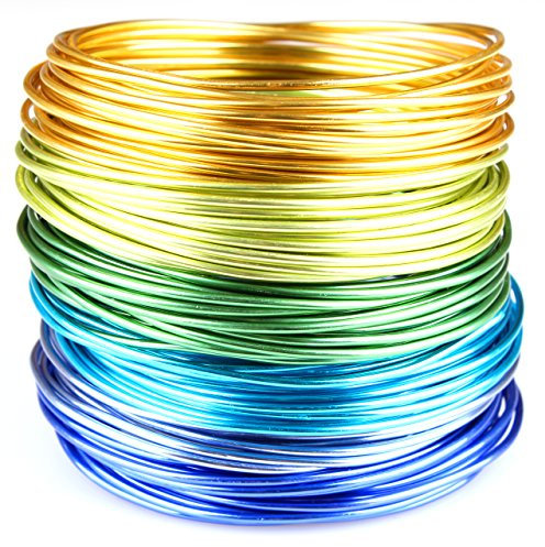 Creacraft Set di Filo di Gioielli Estate Fresca: 6 Colori in Rotoli (per 5 Metri) - Filo d'alluminio 2mm, anodizzato