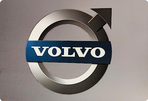 Fussmatte mit Logo Volvo, 60x40cm in grau LKW-Fußmatte, Teppich Innenausstattung | Schmutzfänger LKW, PKW, Wohnung | Universal Auto-Matte, Autofußmatte,Zubehör fürs Truck-Fahrerhaus