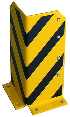 SCHULTE Lagertechnik Rammschutzecke L-Form, 400 mm - mit 4 Schraubankern, gelb/schwarz