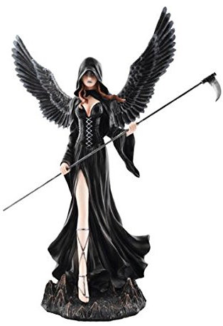 Unbekannt Figura de ángel de la muerte con símbolo de la muerte (61 cm)