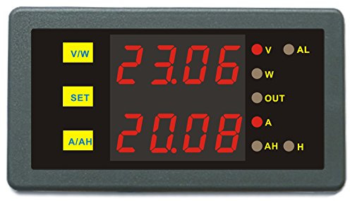 AiLi Full Programmable DC Combo Meter DC 0-90V 0-200A Voltage Current Energy Power Watt Battery Monitor for Car Motorcycle Vehicle Automotive