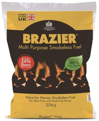 Brazier 10FUEL04 Multi Purpose Smokeless Fuel, 20Kg,Black