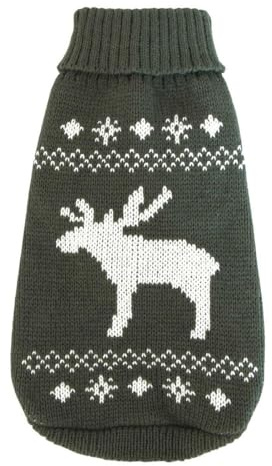 Strickpullover Elch grau/weiß, Größe:XS 25 cm