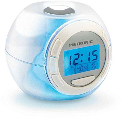 Metronic 477007 Réveil Lumineux 7 couleurs et 6 mélodies Nature - Transparent