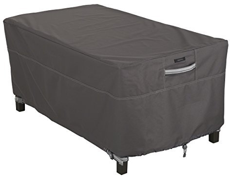 Classic Accessories Ravenna Beistelltisch Outdoor Hülle, Lounge Abdeckung für Sofa Tische, Reißfestes Material mit Belüftungsöffnungen, Schutz vor Wetterbedingungen, Dunkle Taupe (122 x 64 x 46 cm)