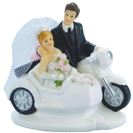 Cake Company Cake Topper Brautpaar auf Motorrad mit Beiwagen I Hochzeit Tortendekoration für besondere Momente I Tortenfigur aus hochwertigem Material