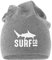 MoonWorks Coole Beanie aus weichem Jersey mit Surf Co Hai Shark, bedrcukte Mütze für Herren und Damen, grau Unisize