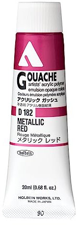 Holbein acrylique La gouache rouge metallique D1.8.2 .. 2..0ml (6. Non)