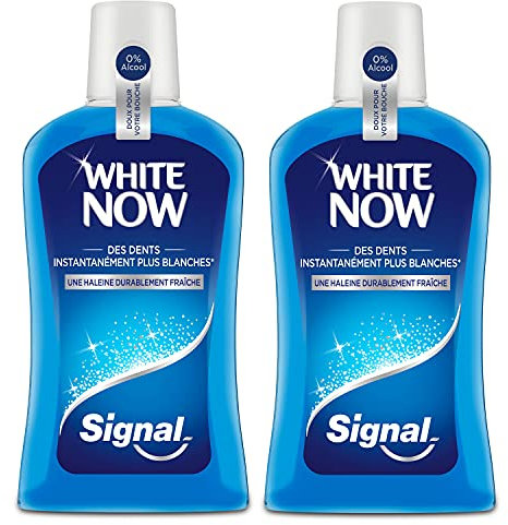 SIGNAL - Bain de Bouche Antibactérien White Now - Des dents instantanément plus blanches des le premier rinçage - Cliniquement prouvé - Sans Alcool - 500ml