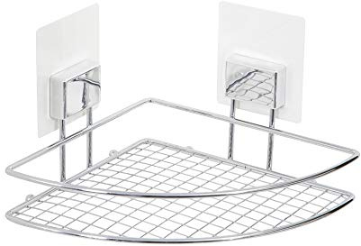 Compactor BESTLOCK Magic Bath Eckablage, Selbstklebend, Chrome, L, 20x20x13,5 cm