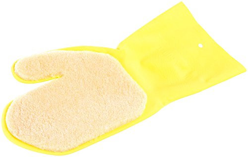 PEARL Reinigungshandschuh: Handschuh mit Polier-Pad aus Acryl, rechtshändig (Gummihandschuhe, Gummihandschuhe Putzen, Handschuhe)