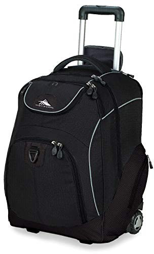 High Sierra Powerglide Laptop-Rucksack mit Rollen, Schwarz, 53,3 x 35,6 x 22,9 cm