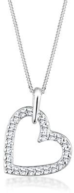Elli Halskette Damen Herz Anhänger mit Kristallen in 925 Sterling Silber