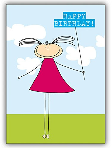 Kartenkaufrausch 16 Geburtstagskarten (16er Set): Tolle Geburtstagskarte mit kleinem Mädchen: Happy Birthday • schöne Glückwunsch Geschenk-karte mit Umschlag für beste Freunde und Lieblingsmenschen