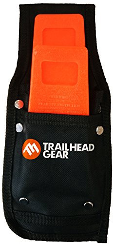Trailhead Gear Kit fondina da cintura nera resistente per abbattimento di alberi, completo di due cunei arancioni standard da 14 cm di lunghezza e 2,5 cm di altezza