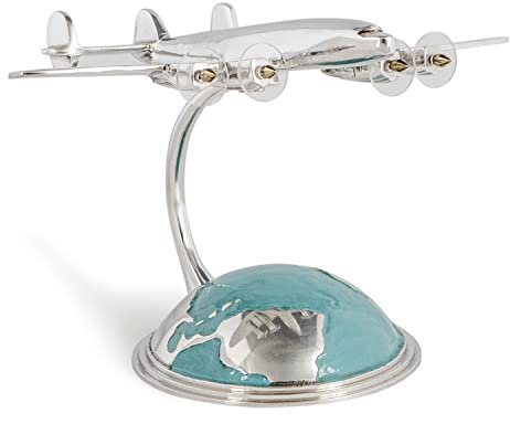 Authentic Models | Modellflugzeug Autour Du Monde AP103A | Silber | Schönes Dekoration Flugzeugmodell | 26,5 x 21 x 18 cm