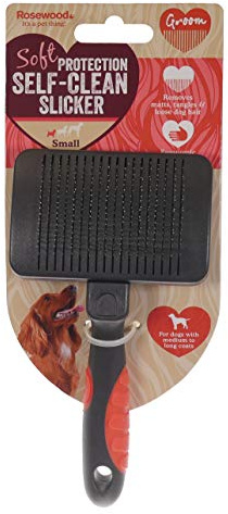 Rosewood Soft Protection Self Clean Slicker for Dogs, Small