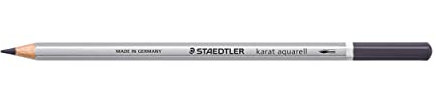 STAEDTLER aquarell Buntstifte karat aquarell, grau, wasservermalbare, weiche und farbintensive Mine, für unterschiedliche Trocken- und Nasstechniken, 6 Aquarellstifte im Kartonetui, 125-8
