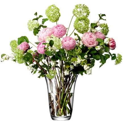 LSA International Flower Florero Abierto de Flores, Transparente, 23 cm de alto