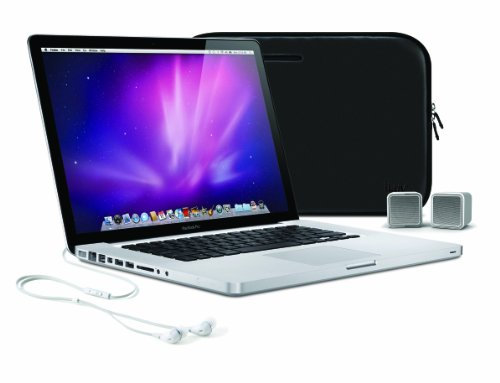 iLuv Gift Box with Protective Case/Premium Earphones with Volume Control/Neoprene Protective Sleeve and Amplified Compact Stereo Speakers for 15 inch Macbook